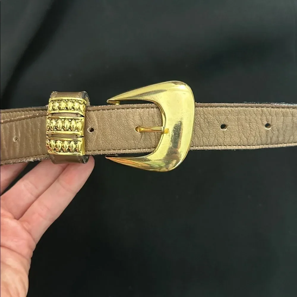Leatherock San Diego 100%  leather brown bronze tigers eye medium m belt boho